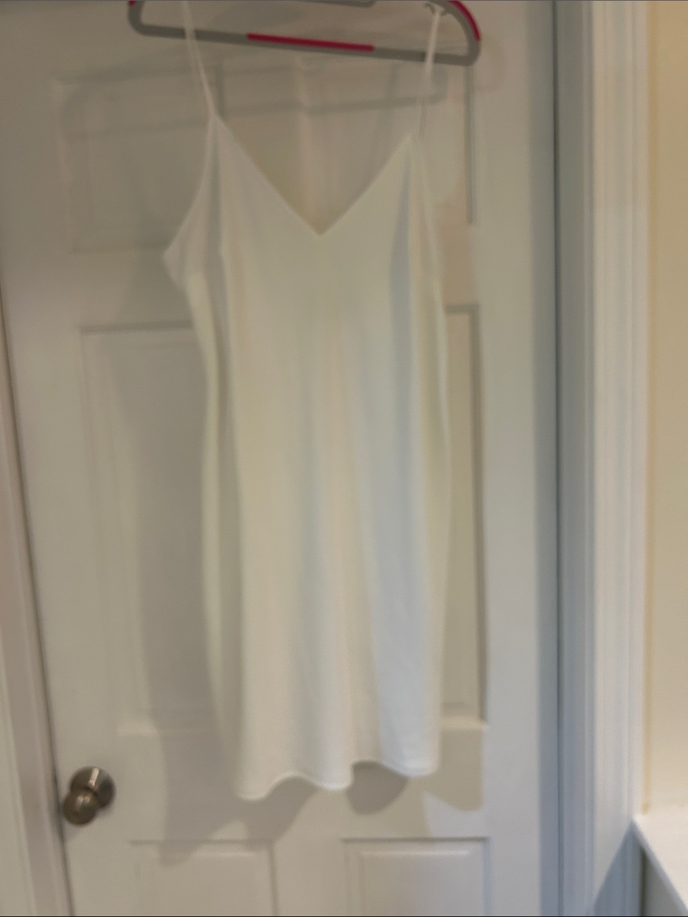 a new day White V‑Neck Slip Dress with Thin Straps